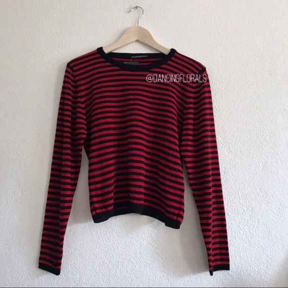 Brandy Melville Sweaters - Brandy Melville red striped sweater
